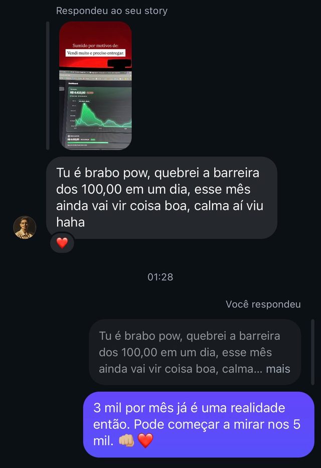 Cliente diz que quebrou a barreira dos 100 reais em um dia