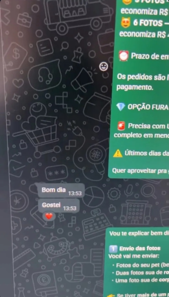 Conversa de atendimento no WhatsApp